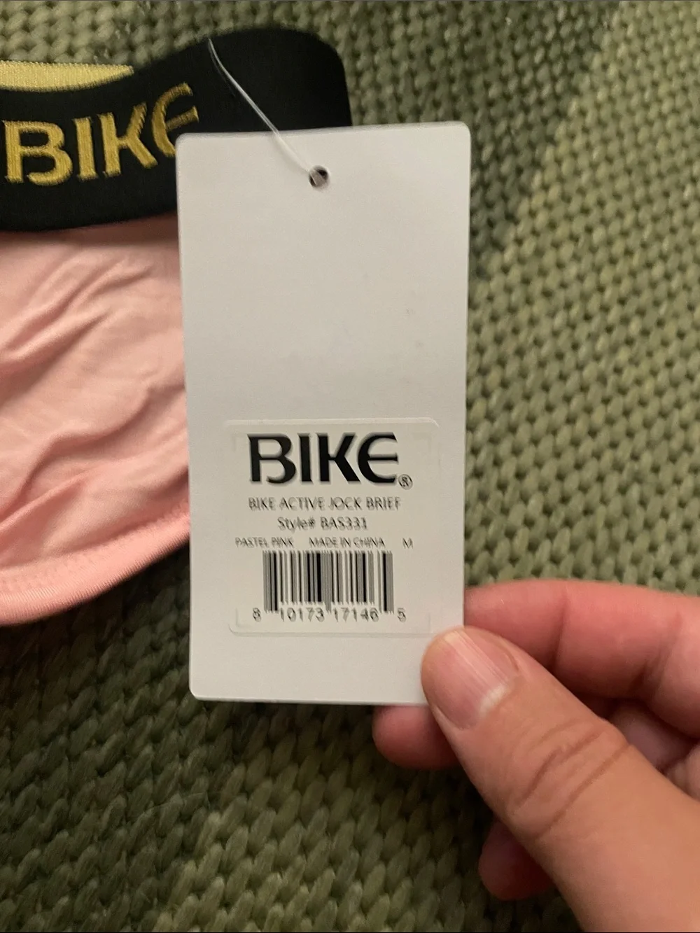 BIKE Men’s Pink Briefs with Black & Gold Waistband